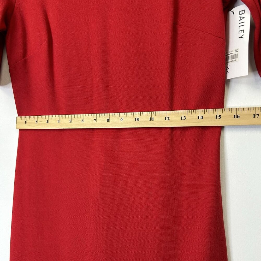 NEW‎ Bailey 44 Red Bodycon Dress Women’s Size Large Midi - Picture 7 of 10